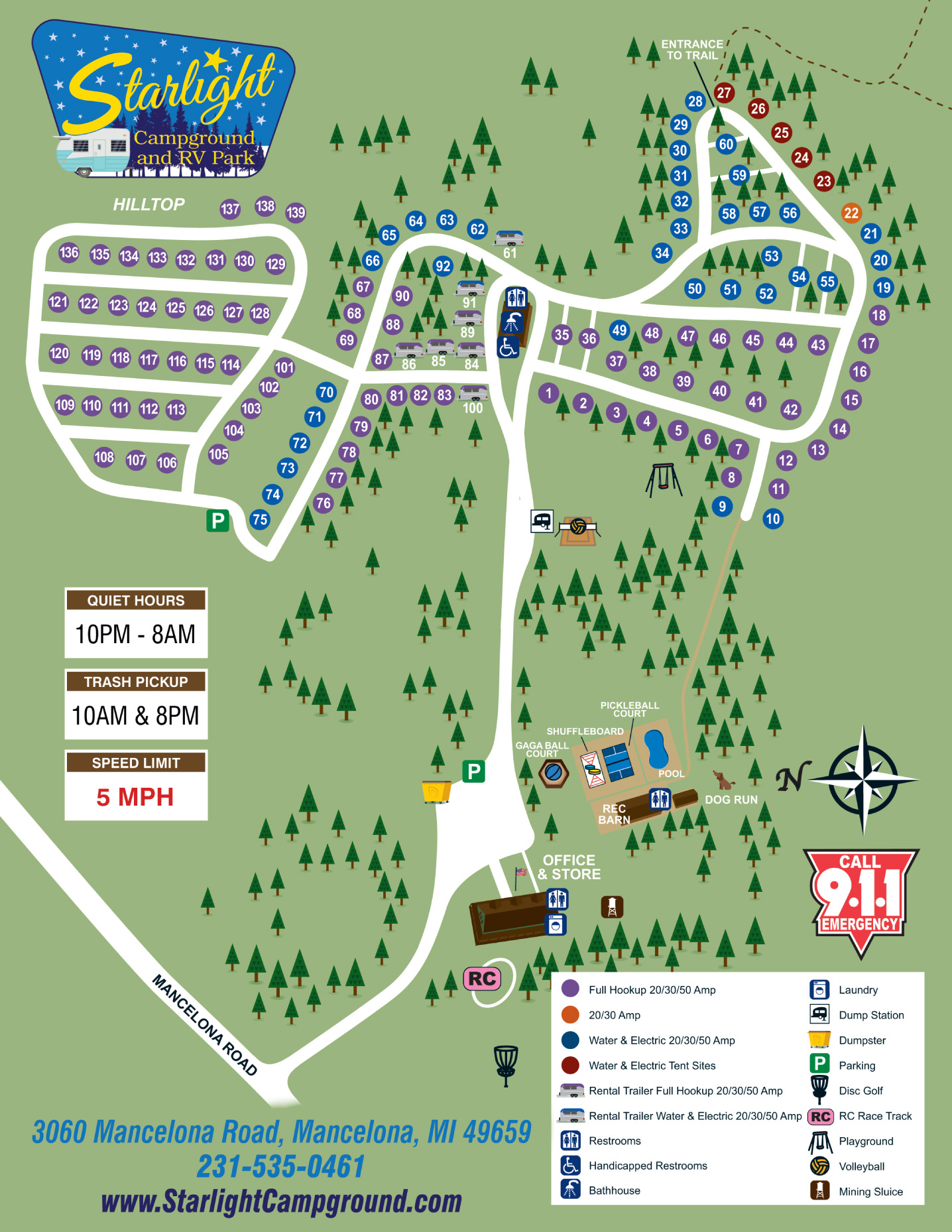Starlight Campground site map
