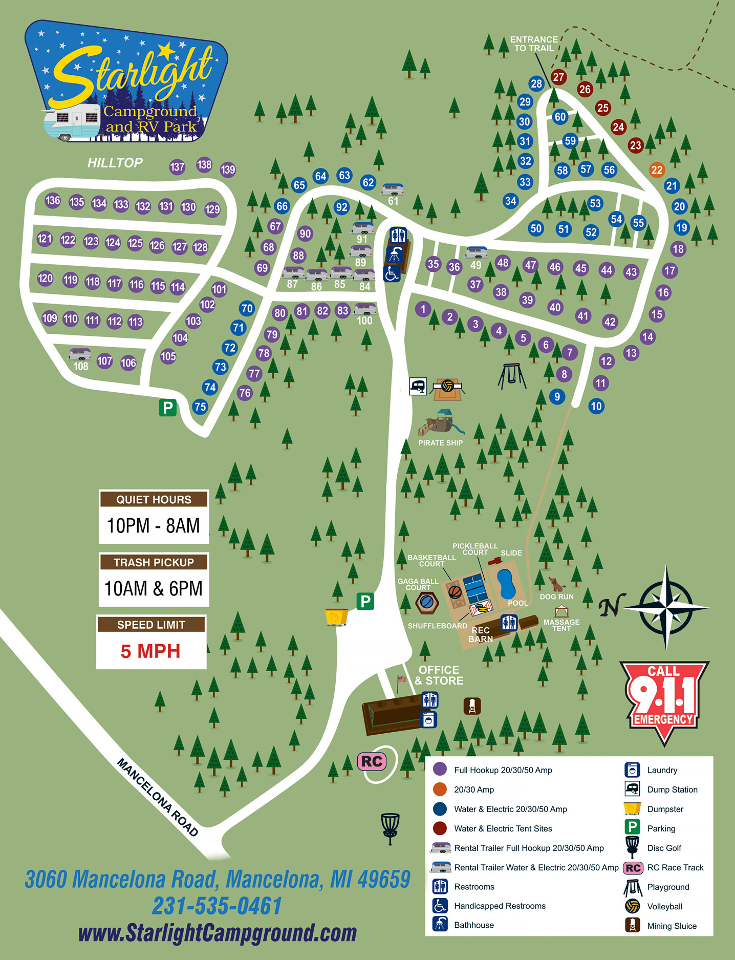 Starlight Campground site map